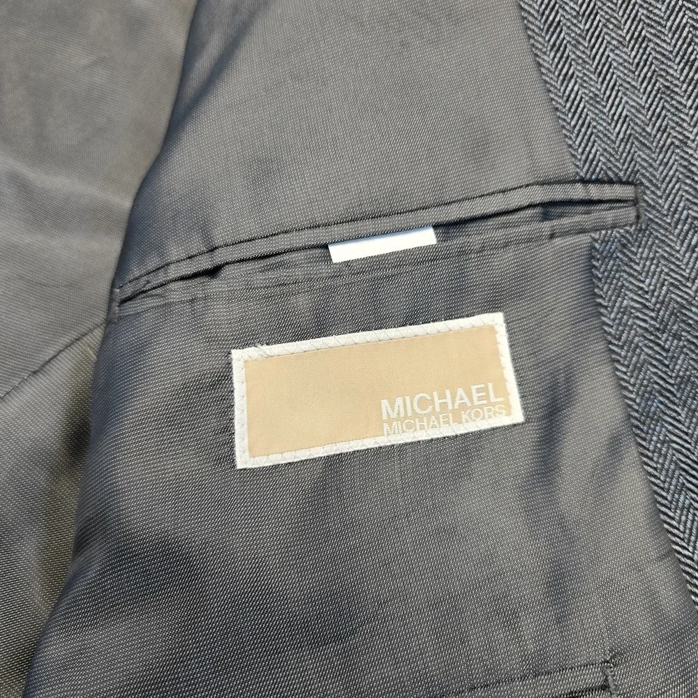 Michael Kors Gray/blue‎ Herringbone Blazer/sportscoat Men Size 40L